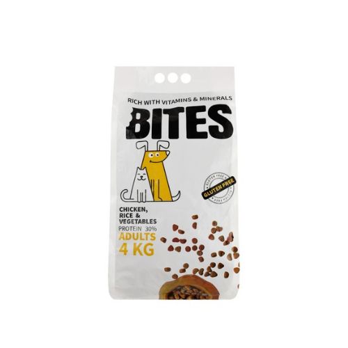 Bites Adult Dry Dog Food with Chicken Rice &amp Vegetables 4kg