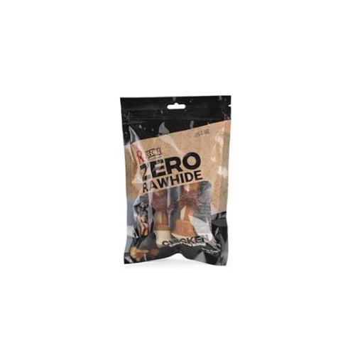 Riich Exellence Zero Rawhide Chicken Knotted Bone, Large, 2 Pieceswith wrapped chicken