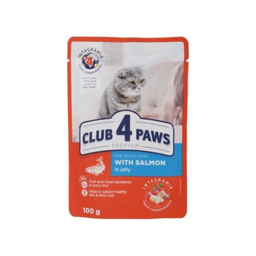 Club 4 Paws Wet Food With Salmon In Jelly For Adult Cats 100G