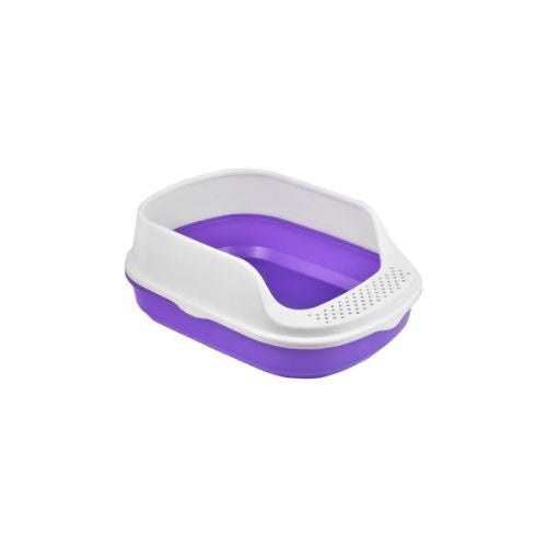 Cat Litter Box with Rim Assorted Colors