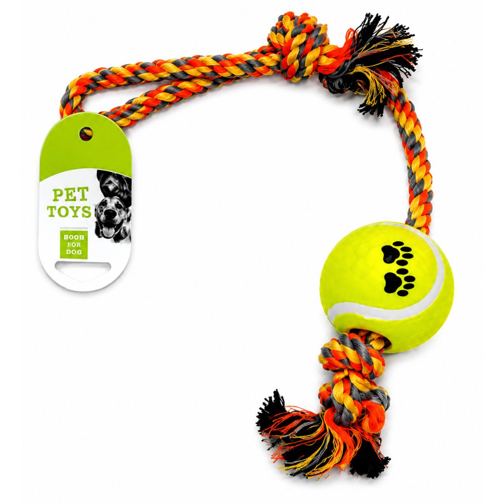 Nunbell dog toy features a yellow tennis ball